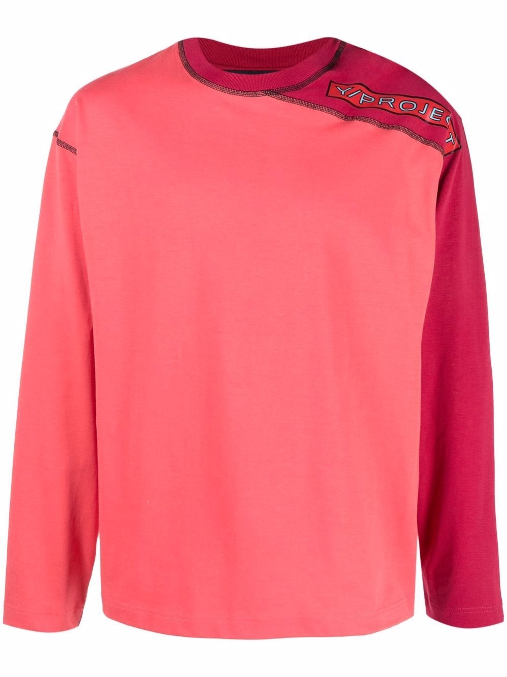 two-tone long-sleeve T-shirt - 1