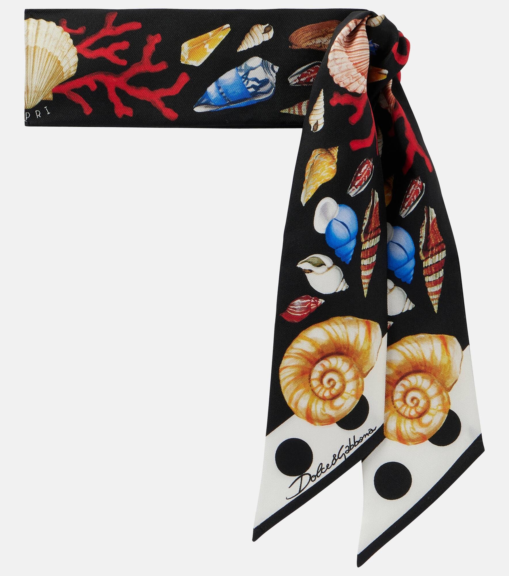 Capri printed silk twill scarf - 1