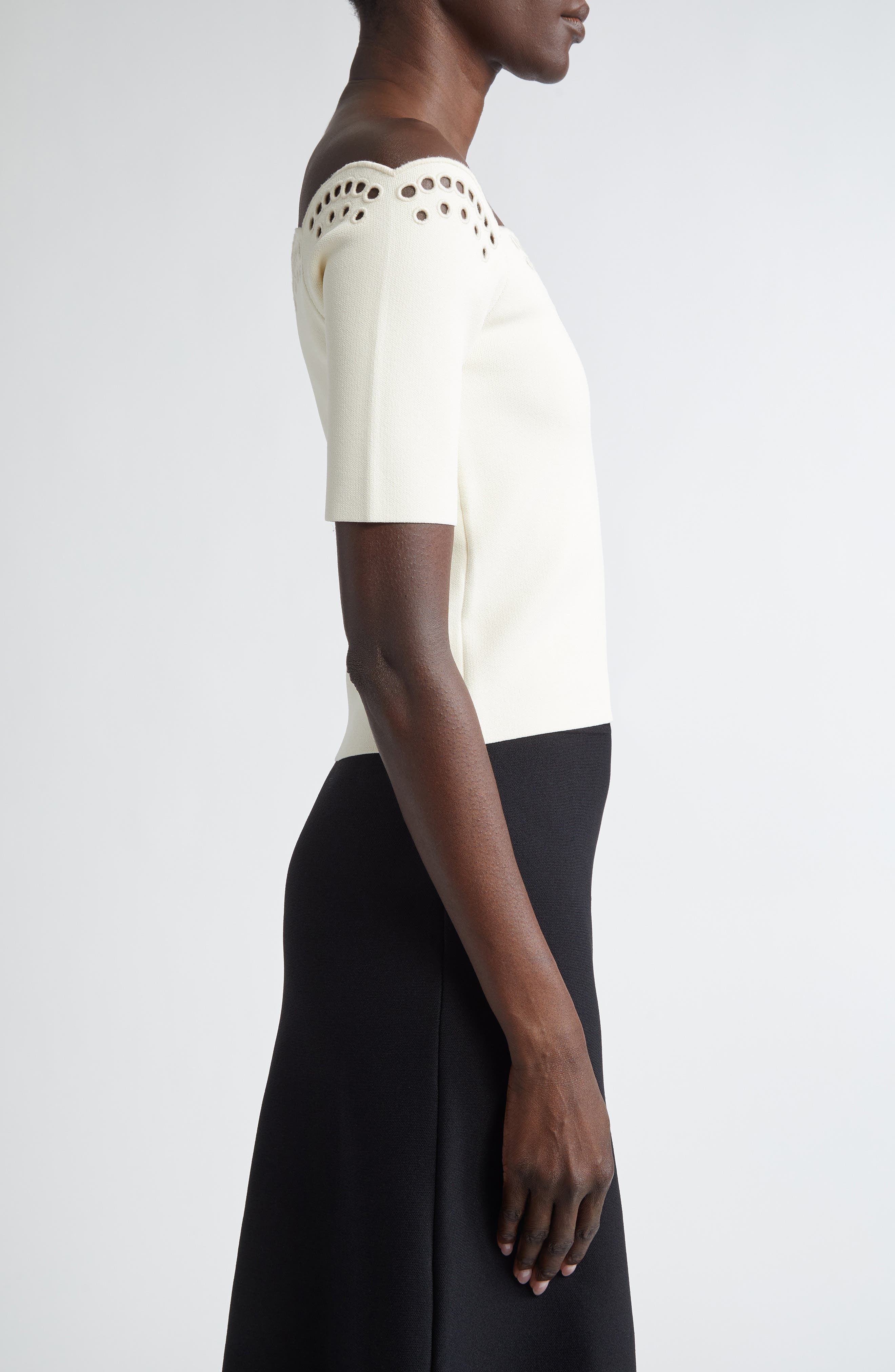 Altuzarra Posy Eyelet Embroidered Off the Shoulder Top in Ivory at Nordstrom - 4