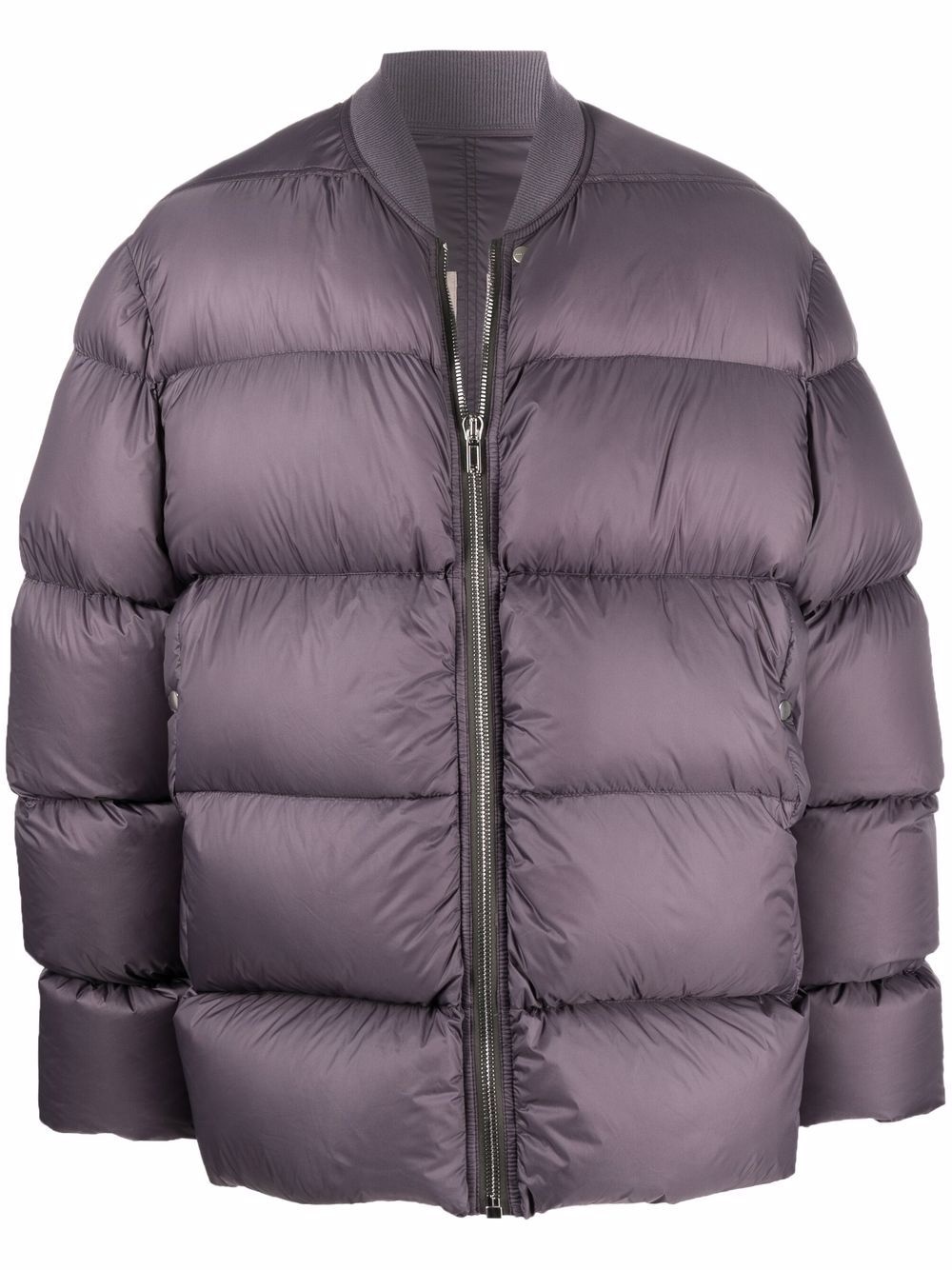 collarless puffer jacket - 1