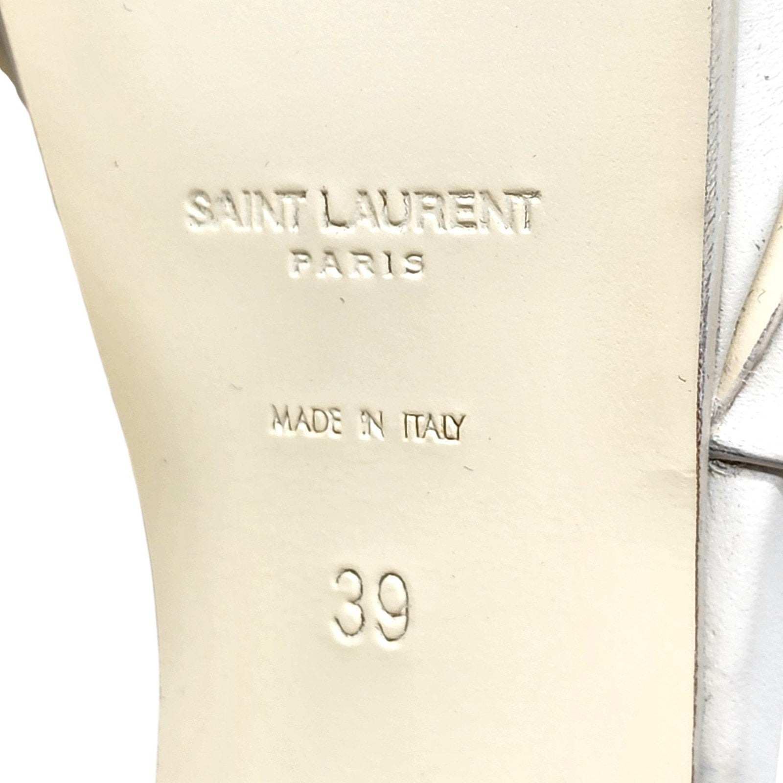 Saint Laurent Tribute Platform Leather Sandals Pumps White - 13