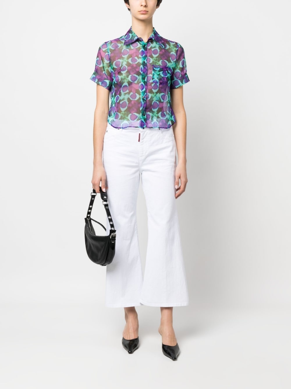 White Bull cropped jeans - 2