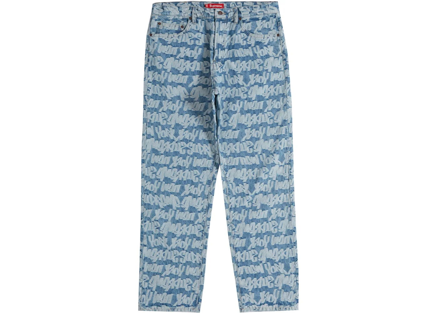 Supreme Fat Tip Jacquard Regular Jean Blue - 1