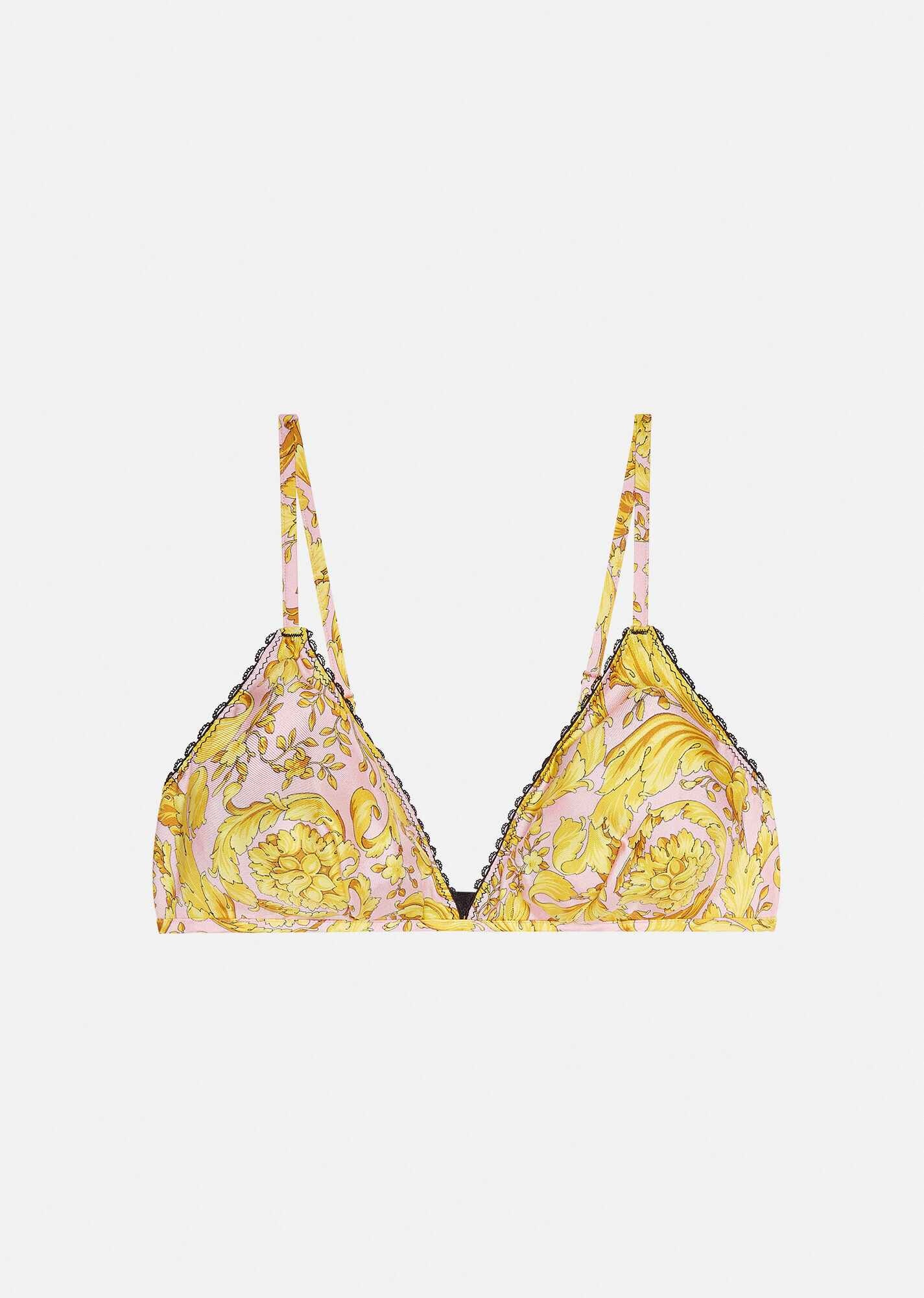 Barocco Print Silk Bralette - 1
