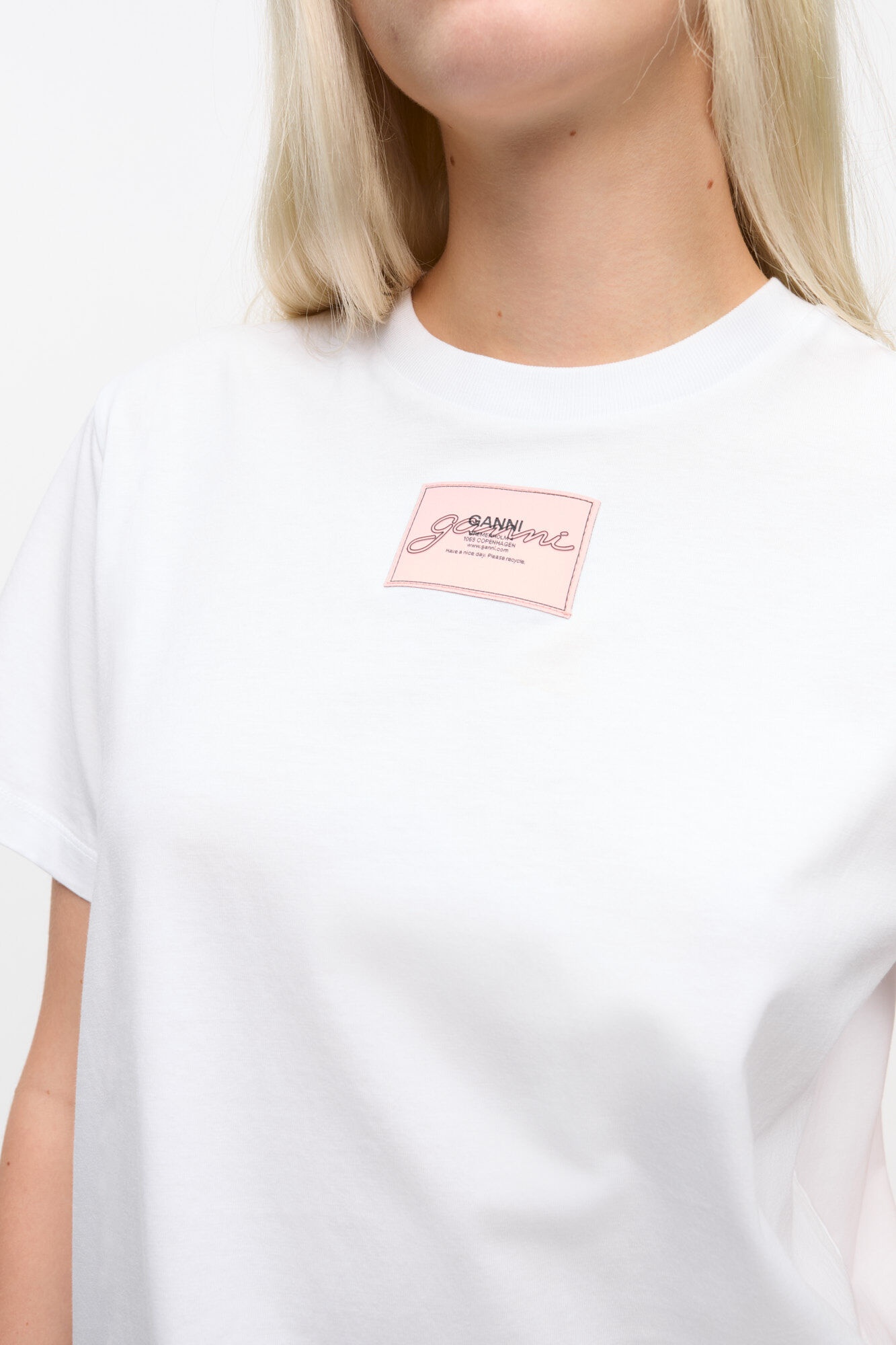 WHITE BASIC JERSEY RELAXED T-SHIRT - 3
