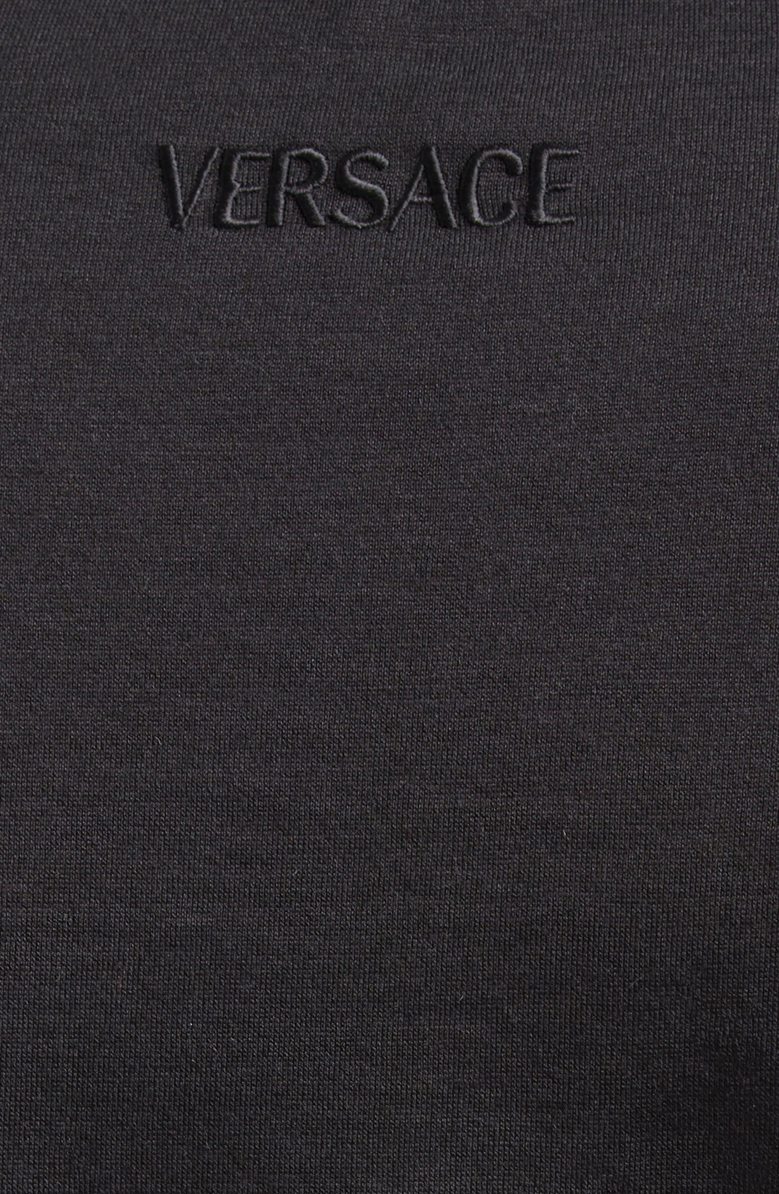 Versace Safety Pin Silk & Cotton T-Shirt in Black at Nordstrom - 7