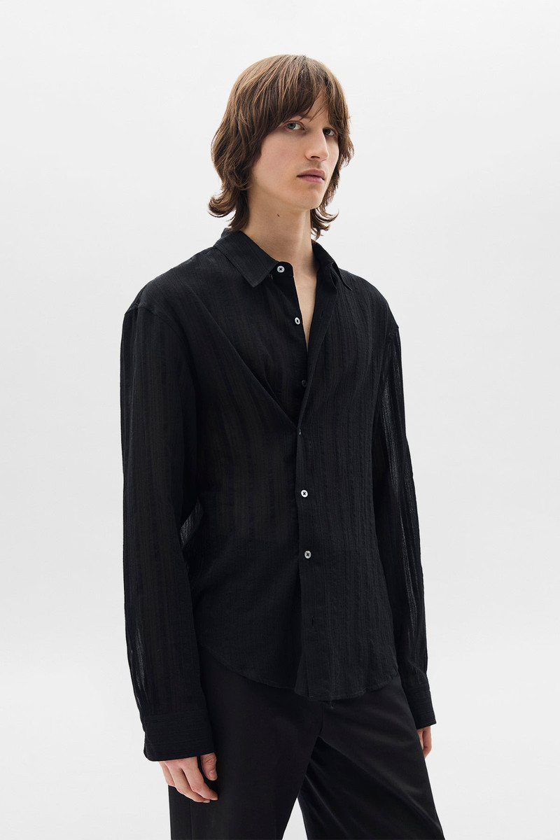 Ann Demeulemeester Isak Twisted Light Dobby Stripe outlook