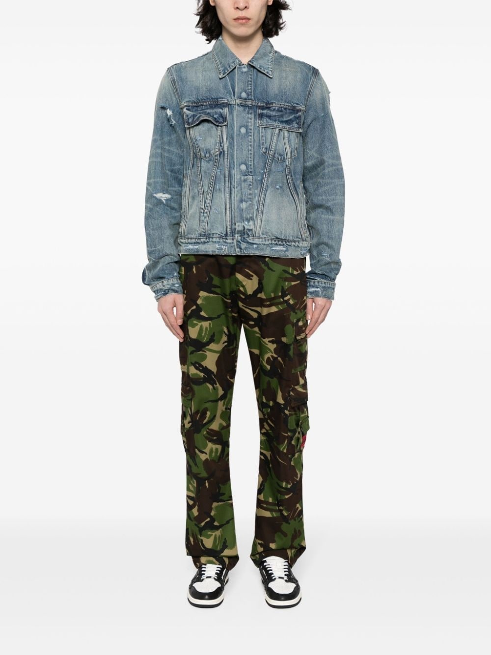 distressed-effect denim jacket - 2