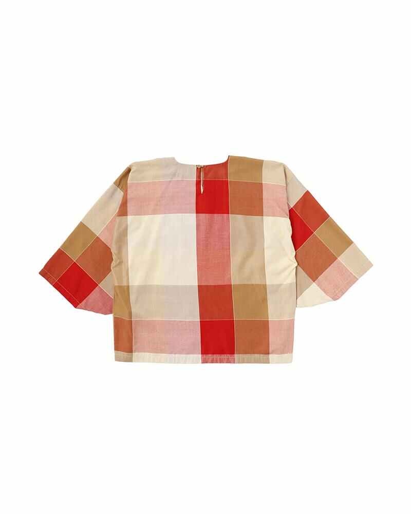 KIMONO BLOUSE CHECK RED - 2