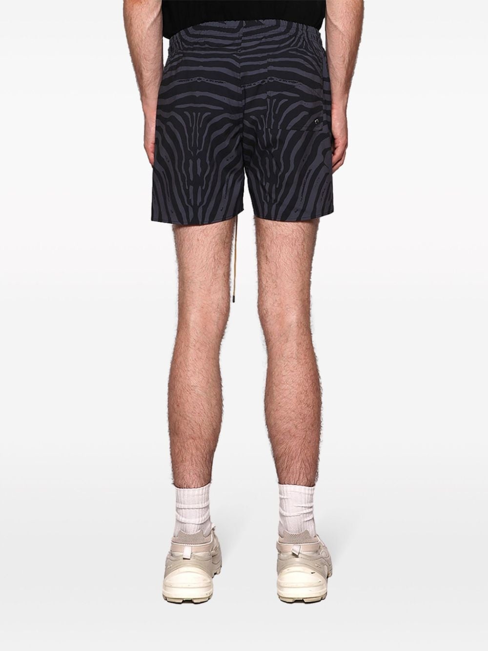 zebra-print drawstring-waist swim shorts - 5