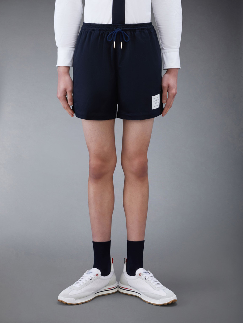 Navy Cotton Twill Drawstring Rugby Shorts 1