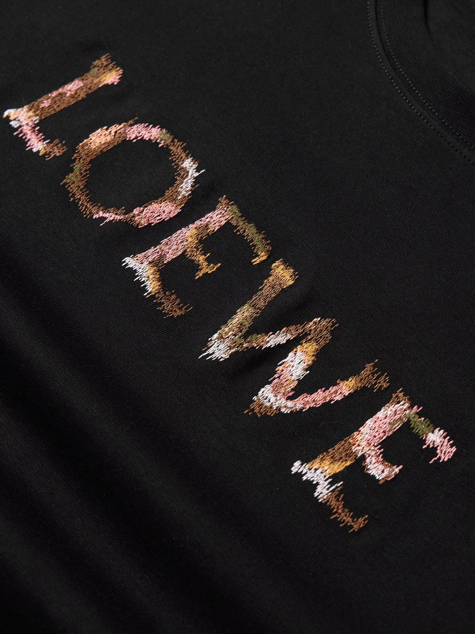 Logo-Embroidered Cotton-Jersey T-Shirt Black - 5