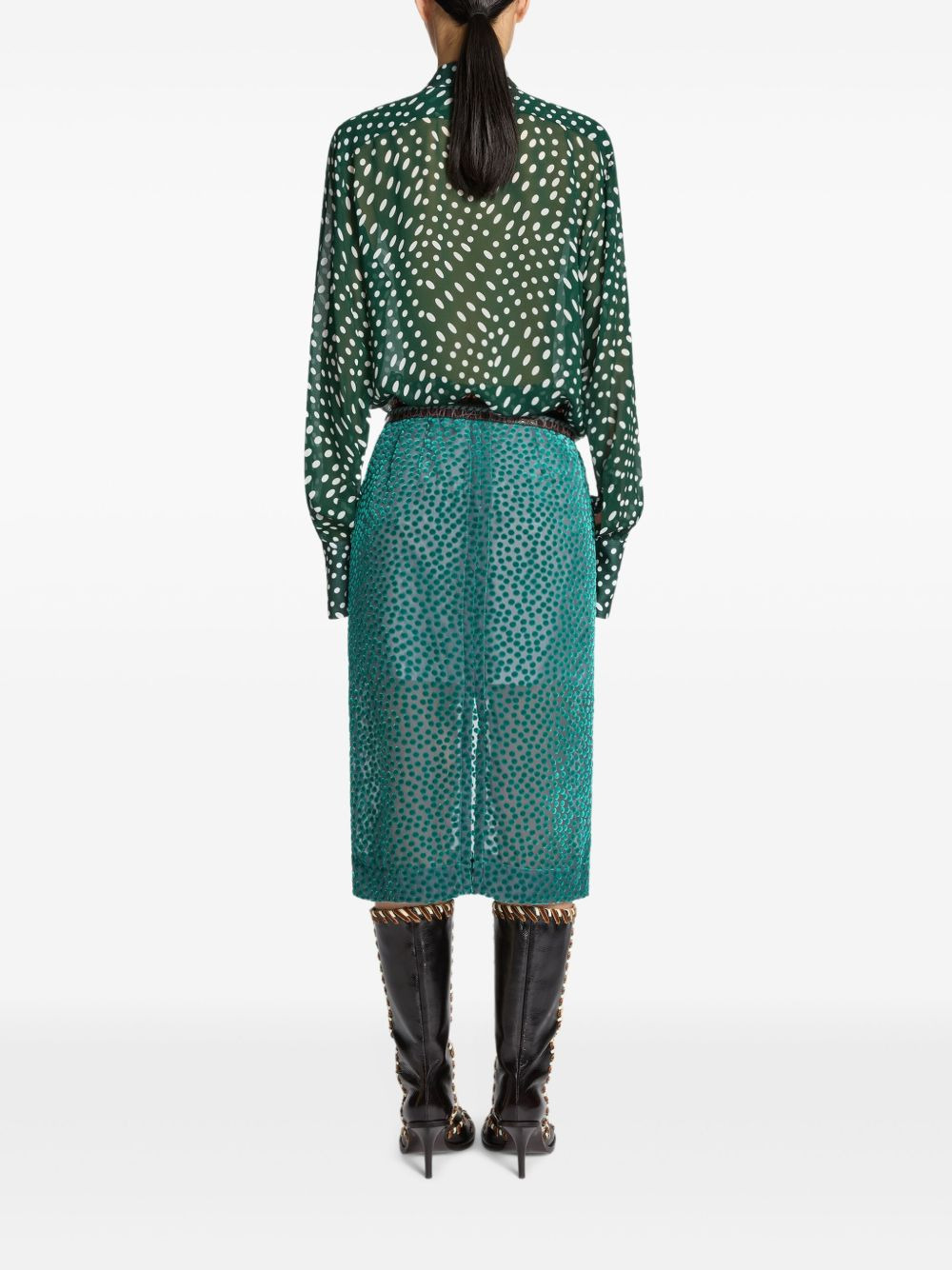 Devoré spot-pattern skirt - 4