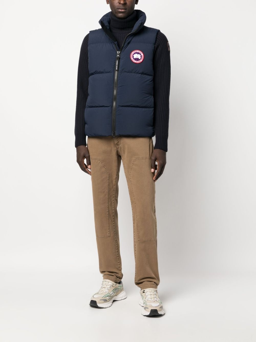 logo-patch padded gilet - 2