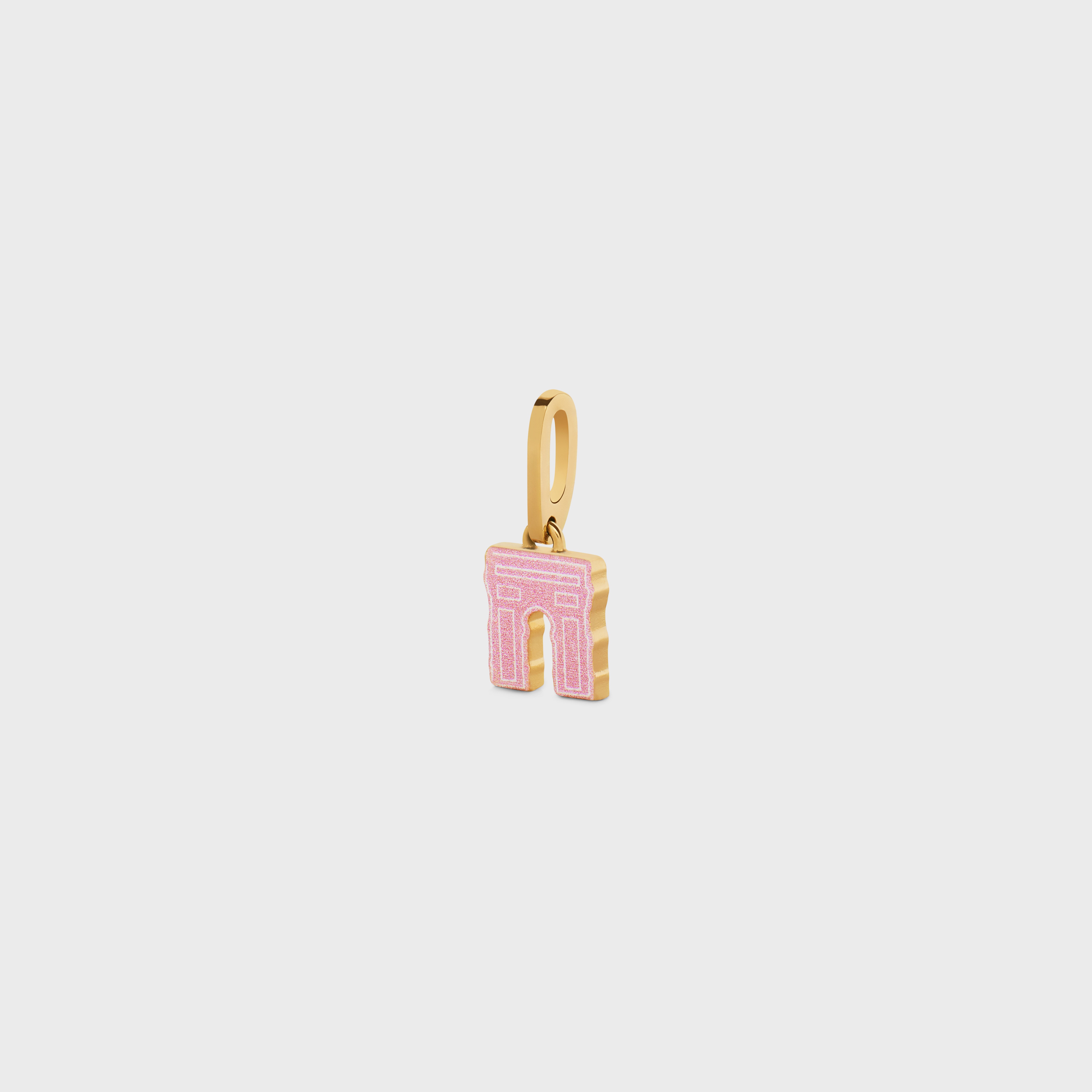 Celine Separables Arc de Triomphe Pendant in Brass with Gold Finish and Digital Print - 2