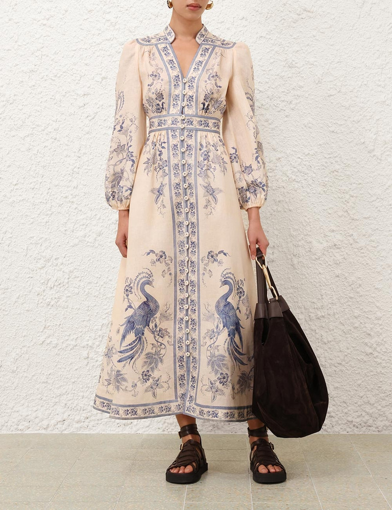 Zimmermann LUCKY PLUNGE MIDI DRESS outlook