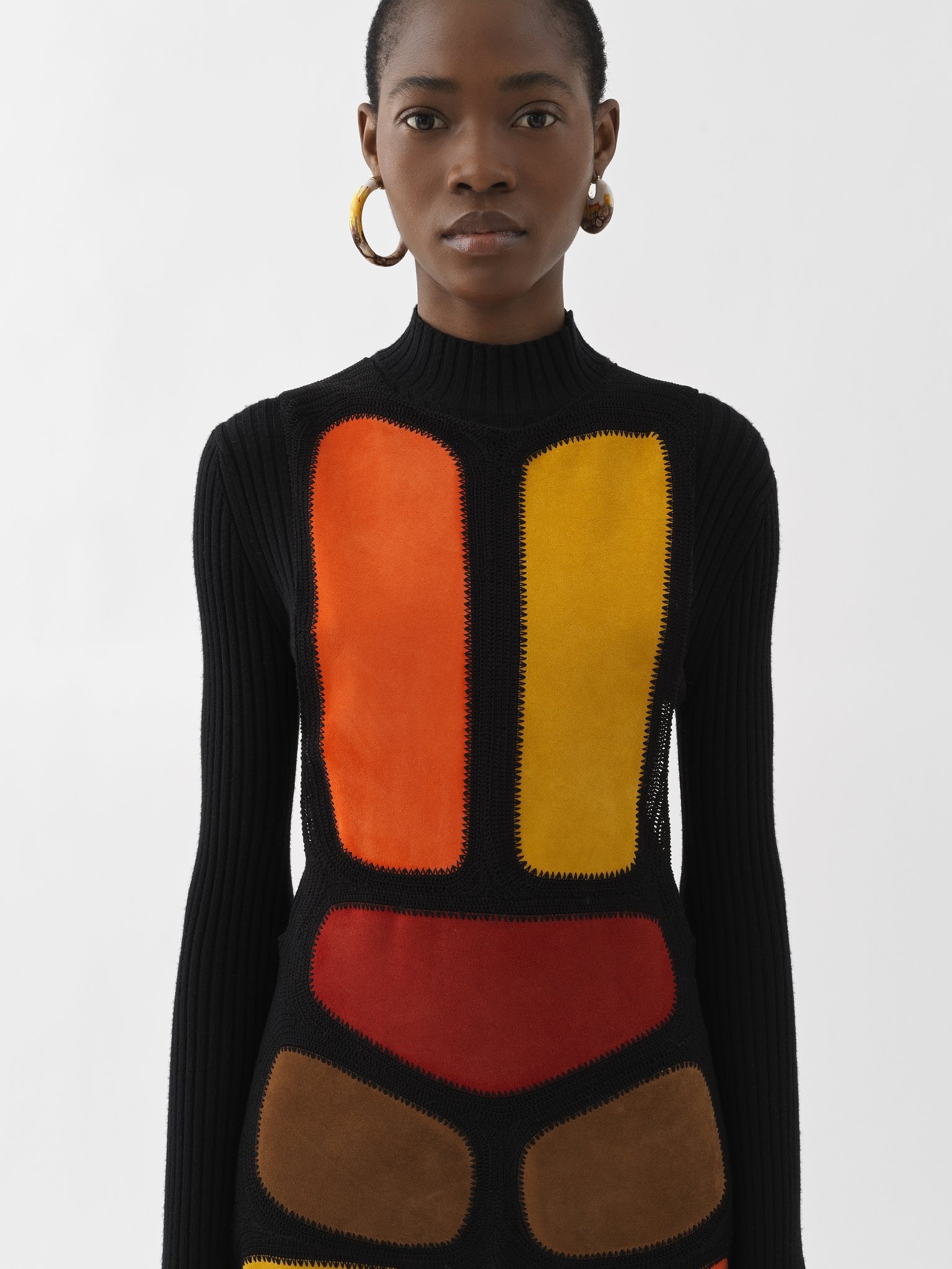 SLEEVELESS PATCHWORK DRESS - 7