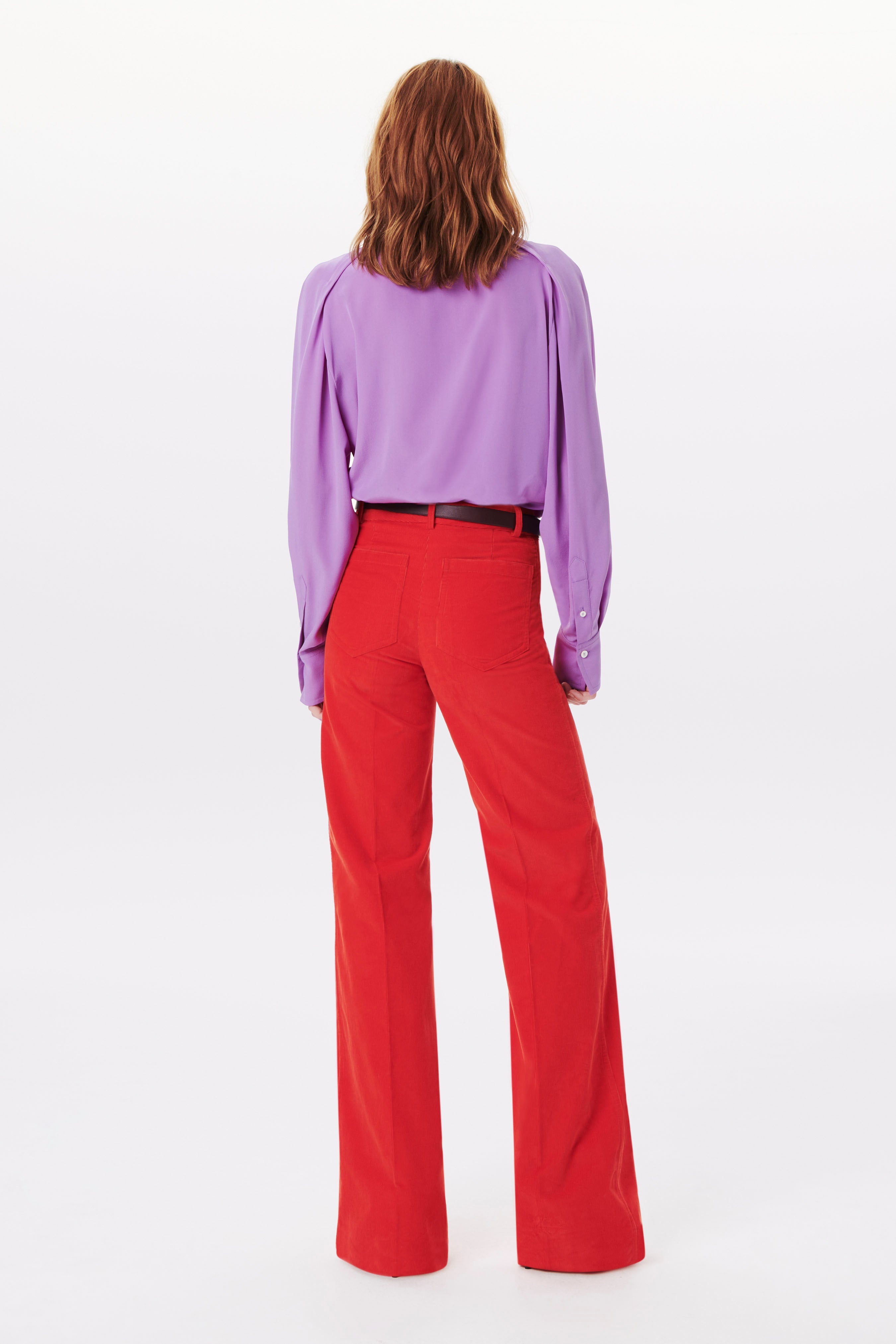 Corduroy Alina Trouser in Red - 4