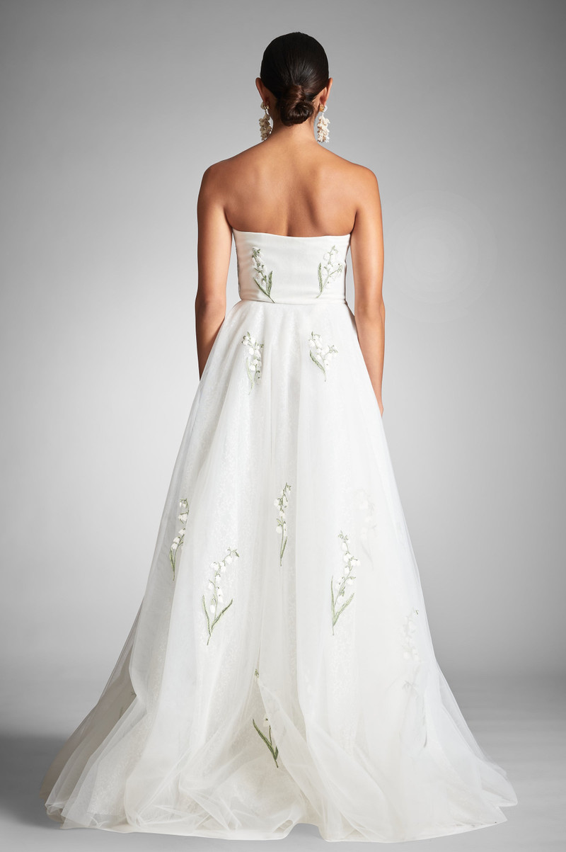 Anais Gown - White/Embroidered Floral 6