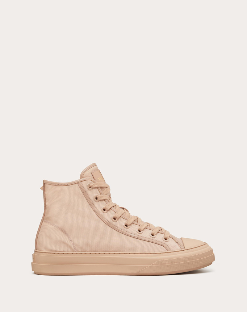 TOTALOOP NYLON AND LEATHER HIGH-TOP SNEAKER 1