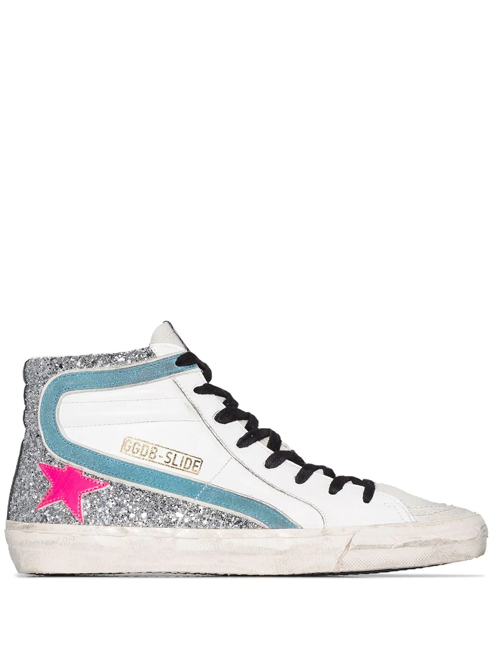 Slide glittered high-top sneakers - 1