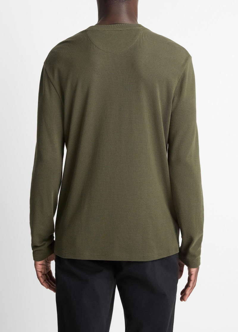 Vince Micro-Waffle Pima Cotton Double-Collar Long-Sleeve T-Shirt outlook