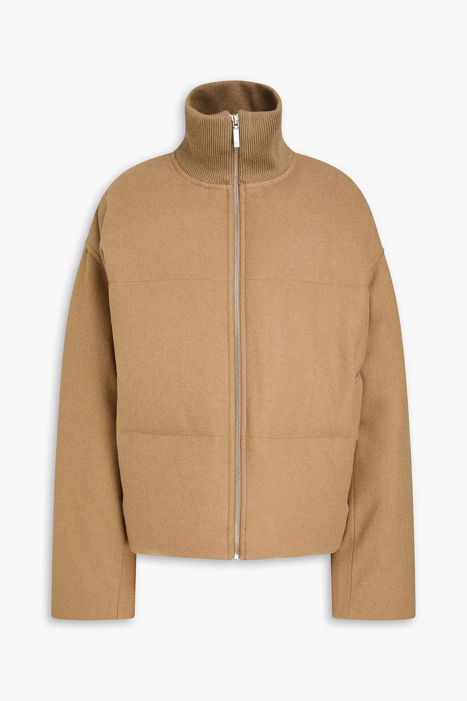 Quilted wool-blend flannel down jacket - 1