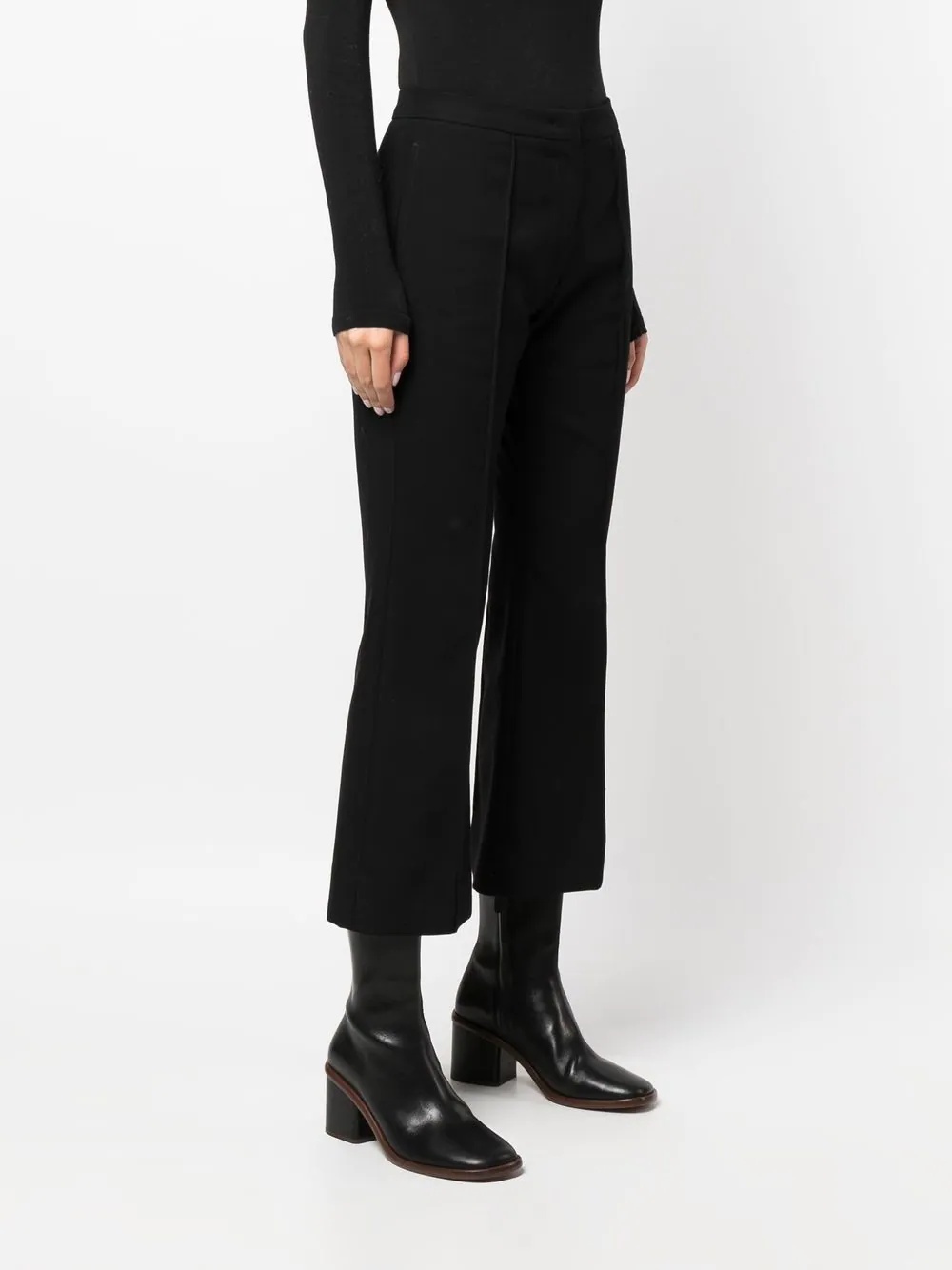 high-waisted cropped trousers - 3