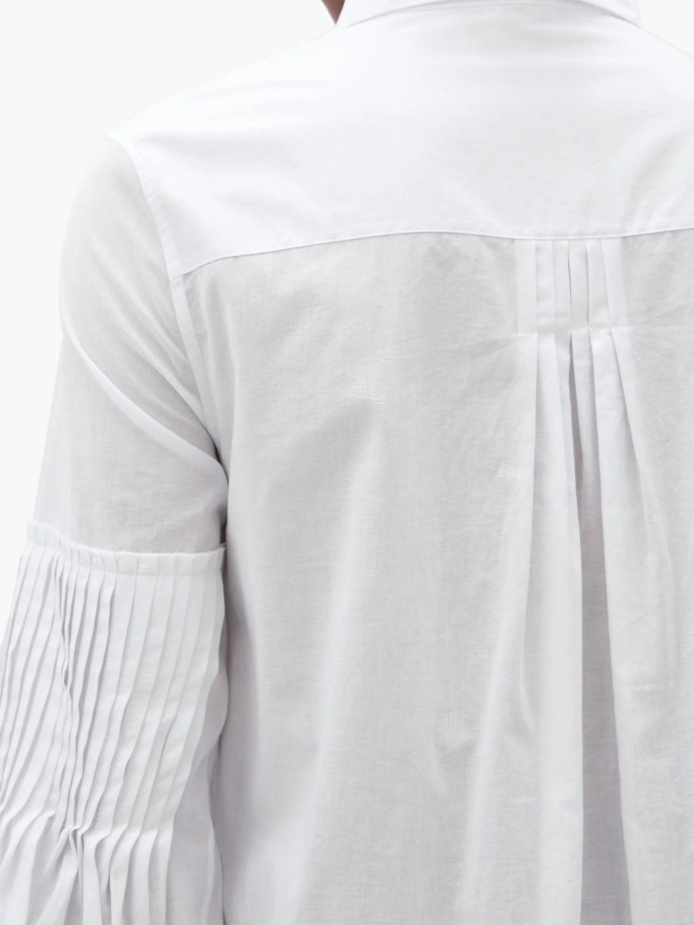 Asymmetric pleated cotton shirt - 3