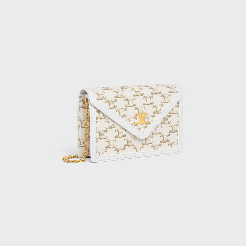 CELINE WALLET ON CHAIN in triomphe canvas and calfskin outlook