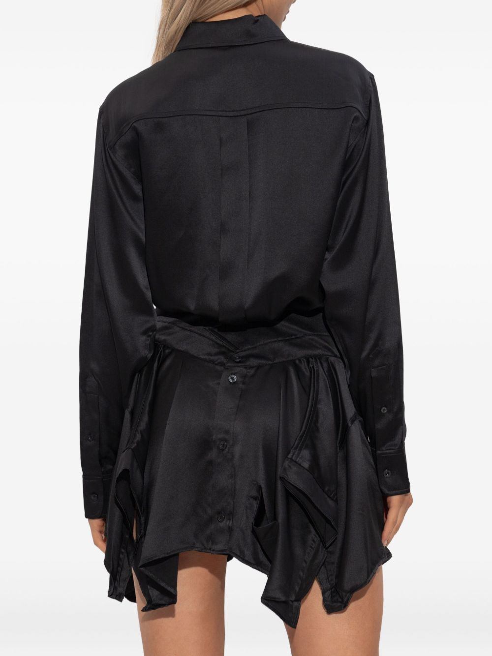 button-down asymmetrical mini dress - 4