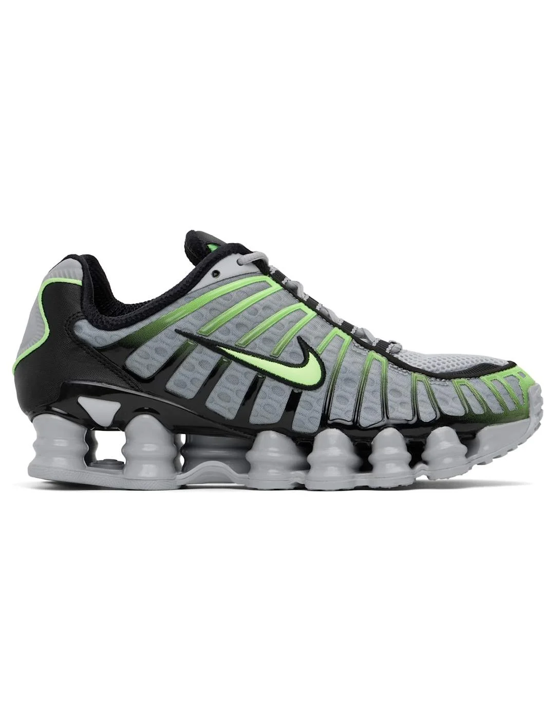 Gray & Green Shox TL Sneakers - 1