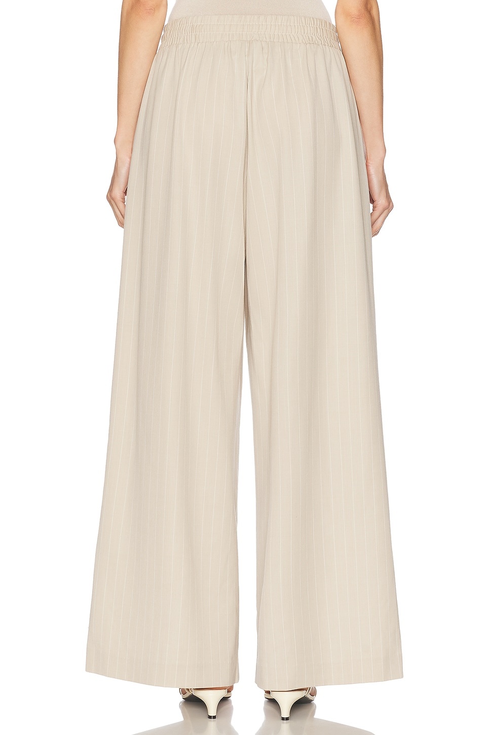 Pinstripe Wool Drawstring Pant - 4
