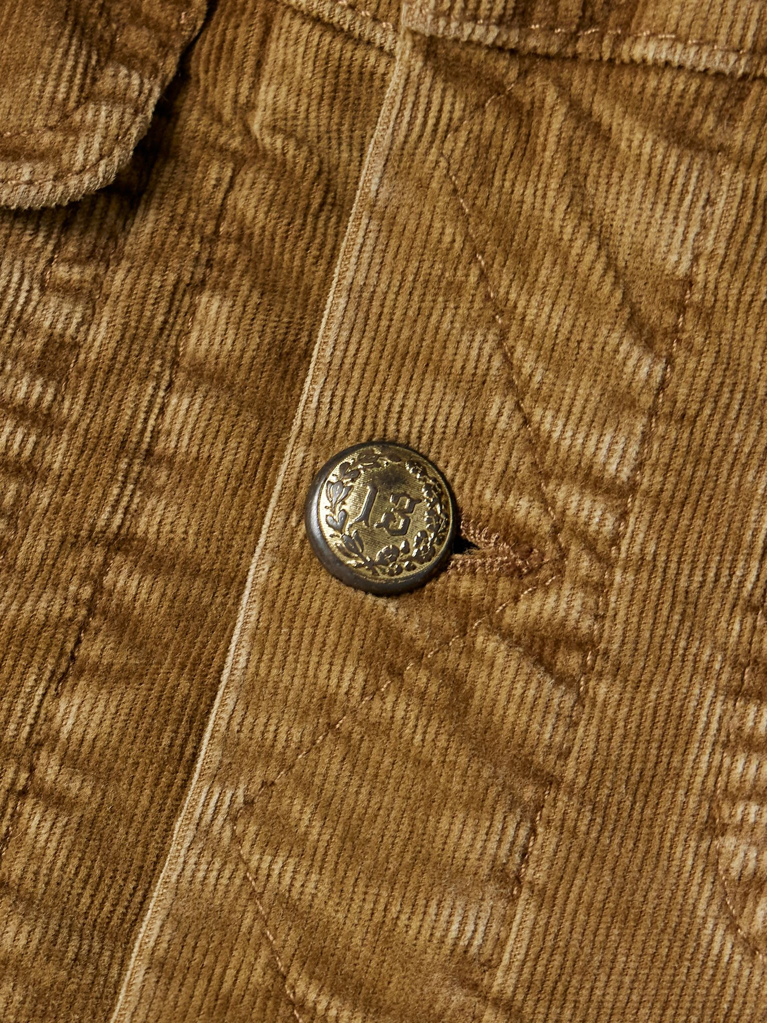 Trucker fleece-trimmed cotton-blend corduroy jacket Brown - 4