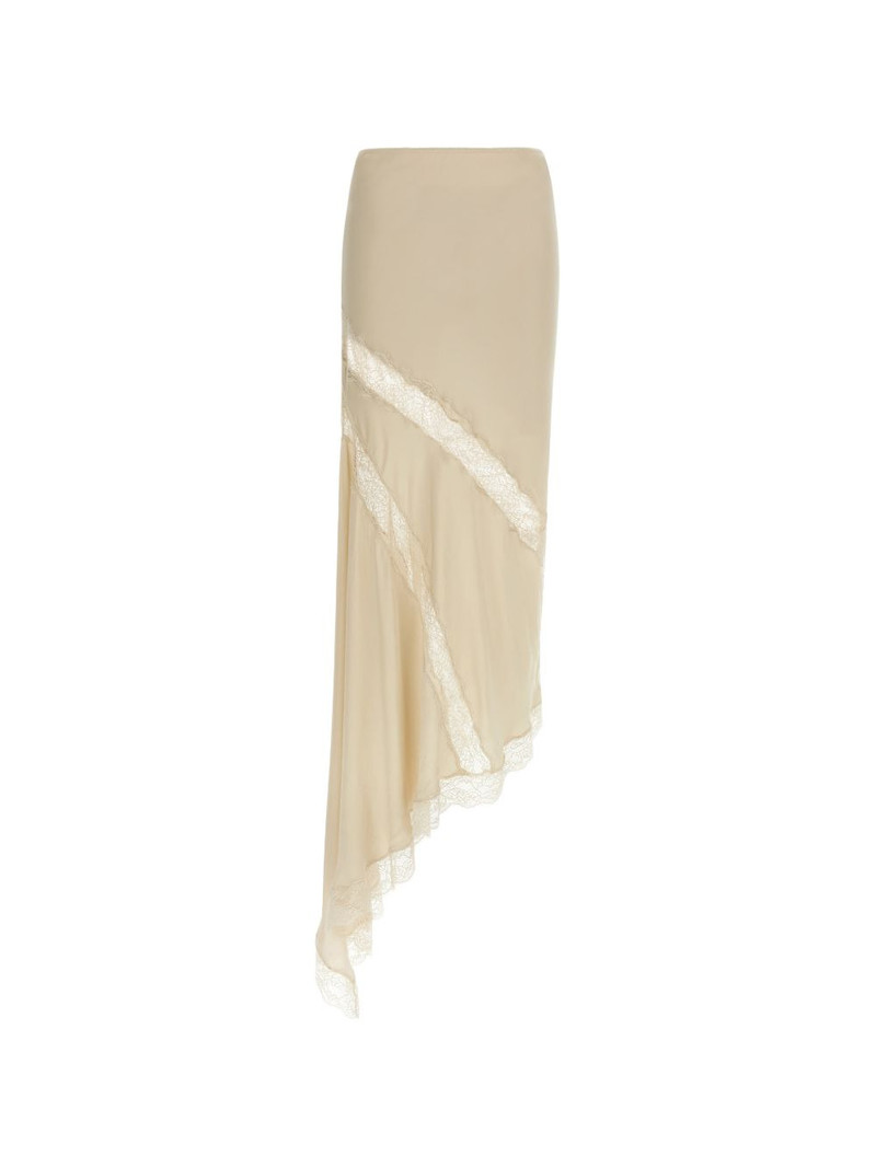 Rosetta lace-insert asymmetrical skirt 1