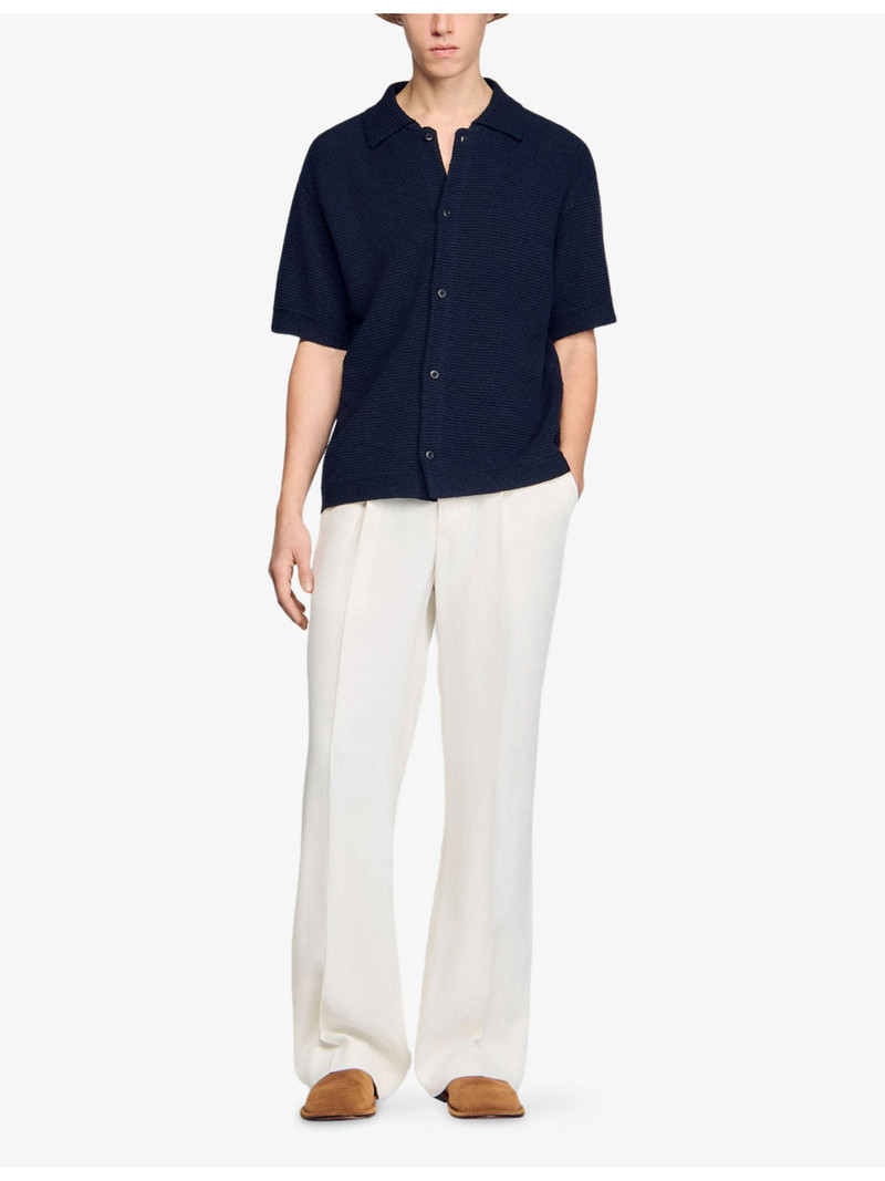 Sandro Jute Short-Sleeve Woven Shirt outlook