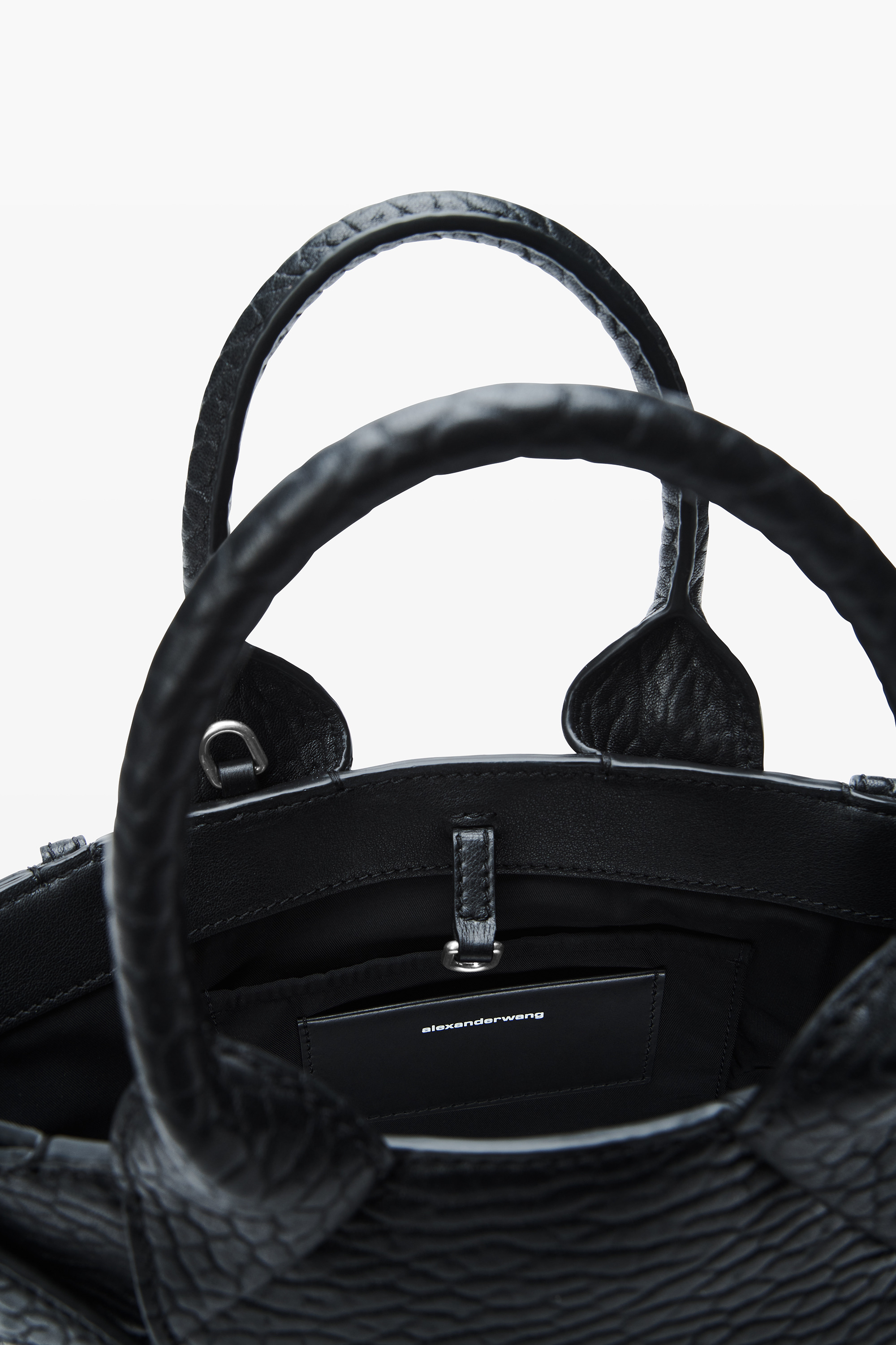 Black Small Leather Rhett Tote - 3