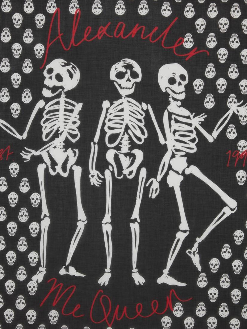 Skeleton Biker Skull Scarf in Black/red 3
