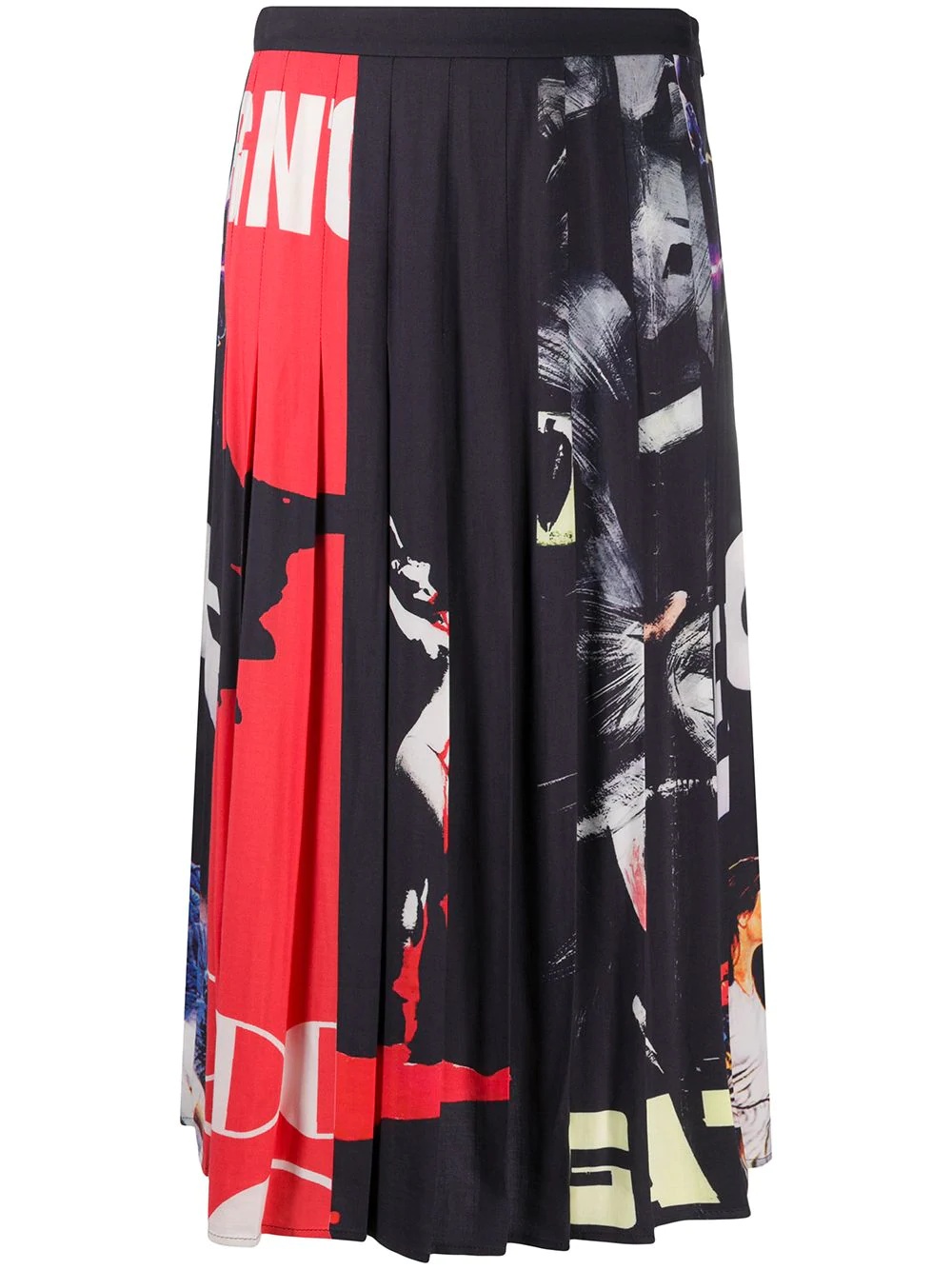 pleated graphic-print skirt - 1