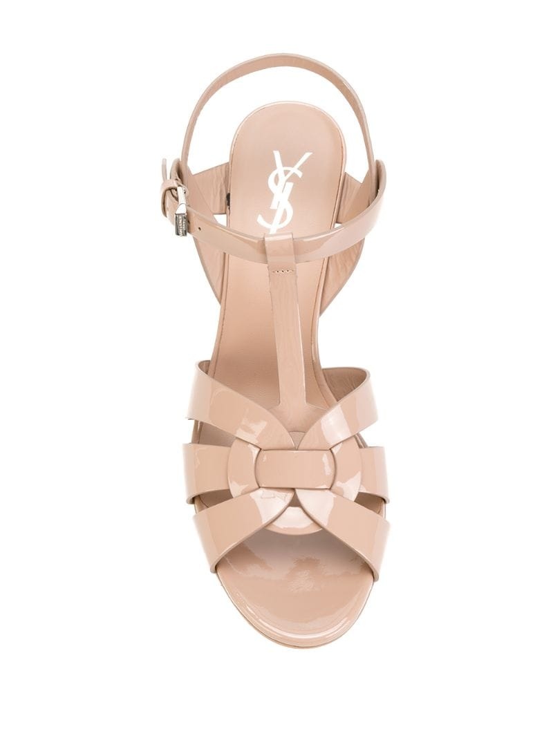 【Saint Laurent】TRIBUTE CO 75 V VER SOF SUOL S◆457755B8I00 TRIBUTE platform sandals in patent leather | Saint Laurent