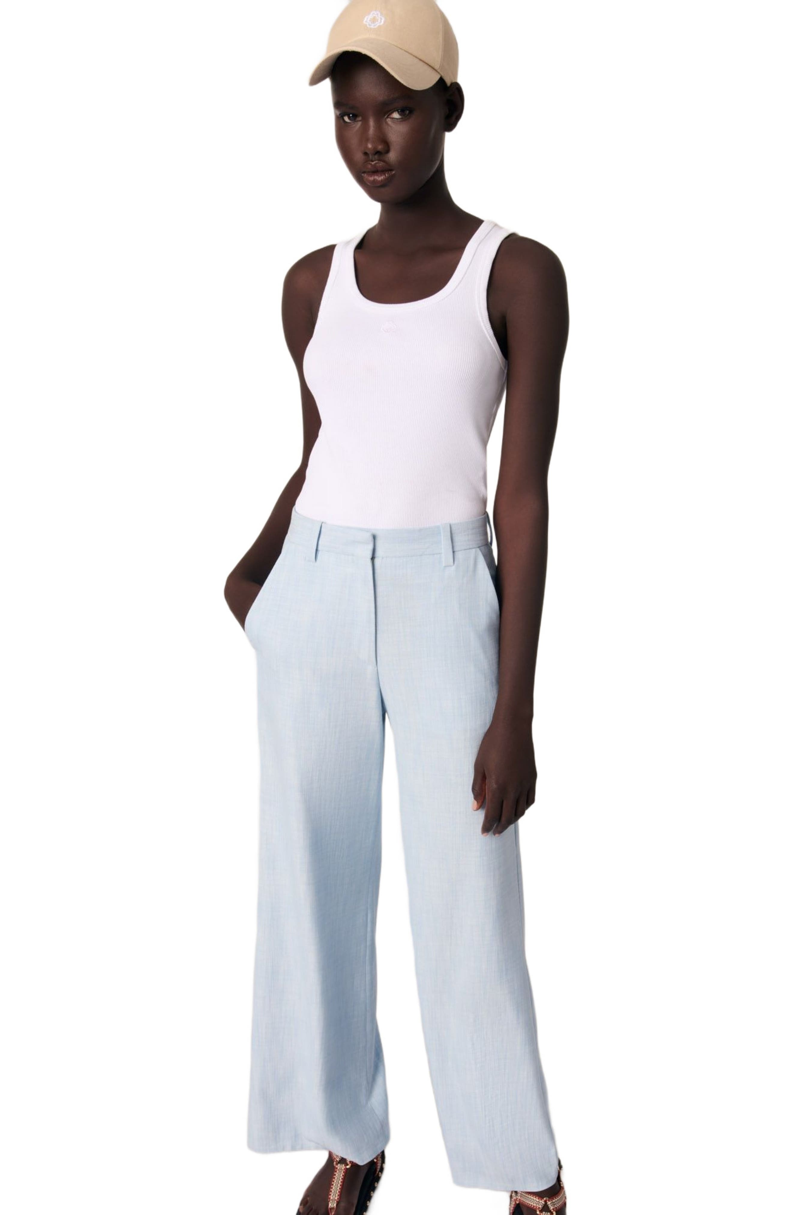 maje Wide-leg suit trousers in Blue at Nordstrom - 6