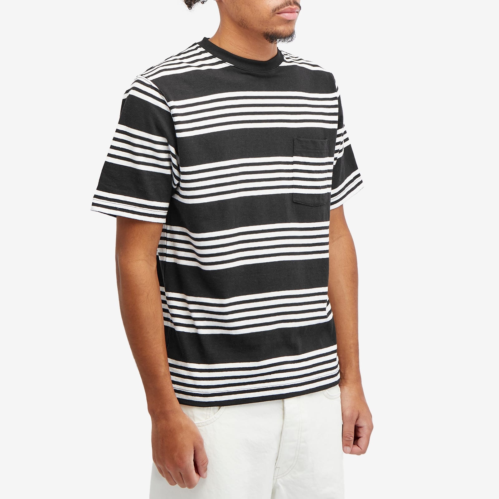 Beams Plus Nep Stripe Pocket T-Shirt - 2