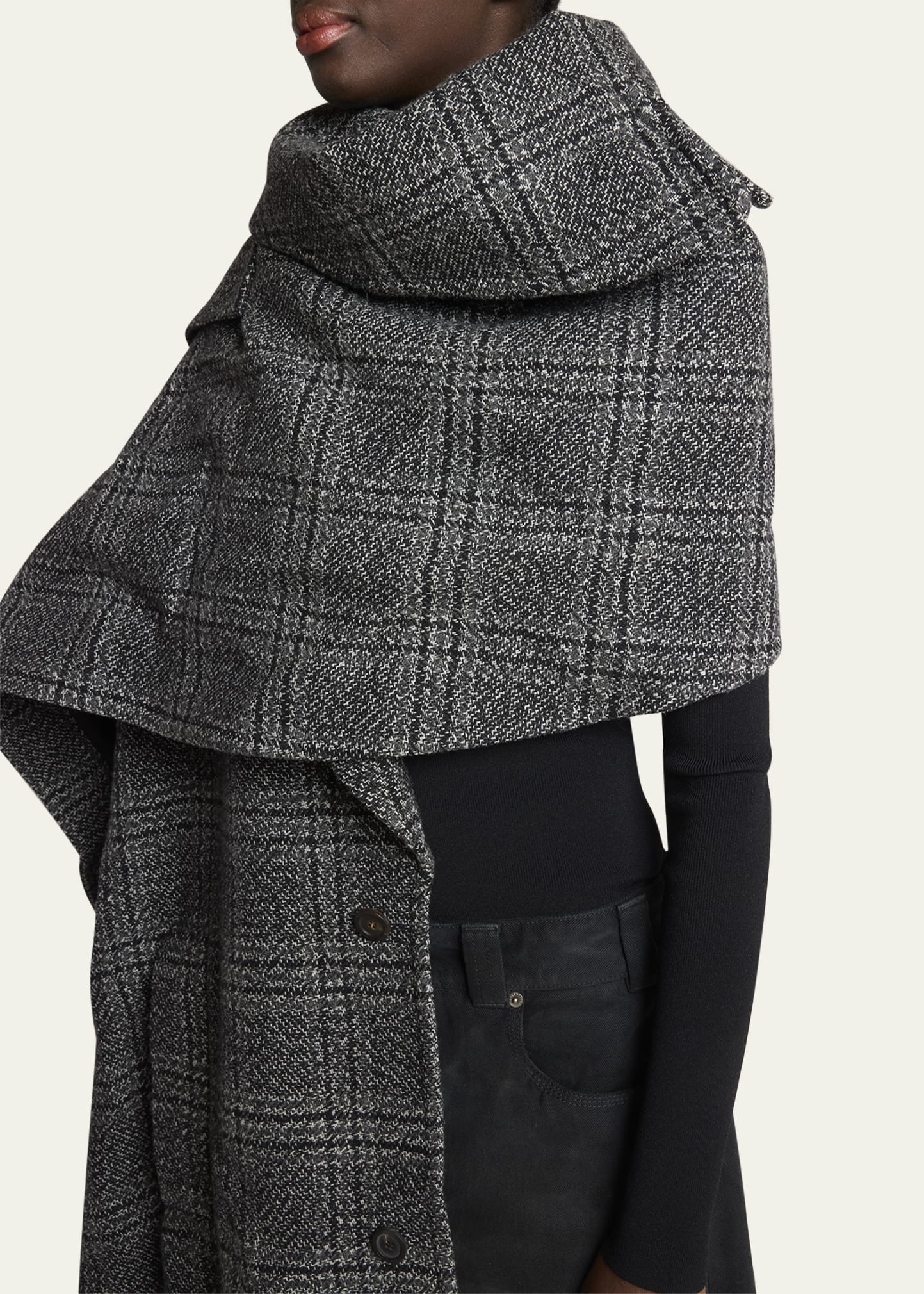 Check Coat Stole - 5