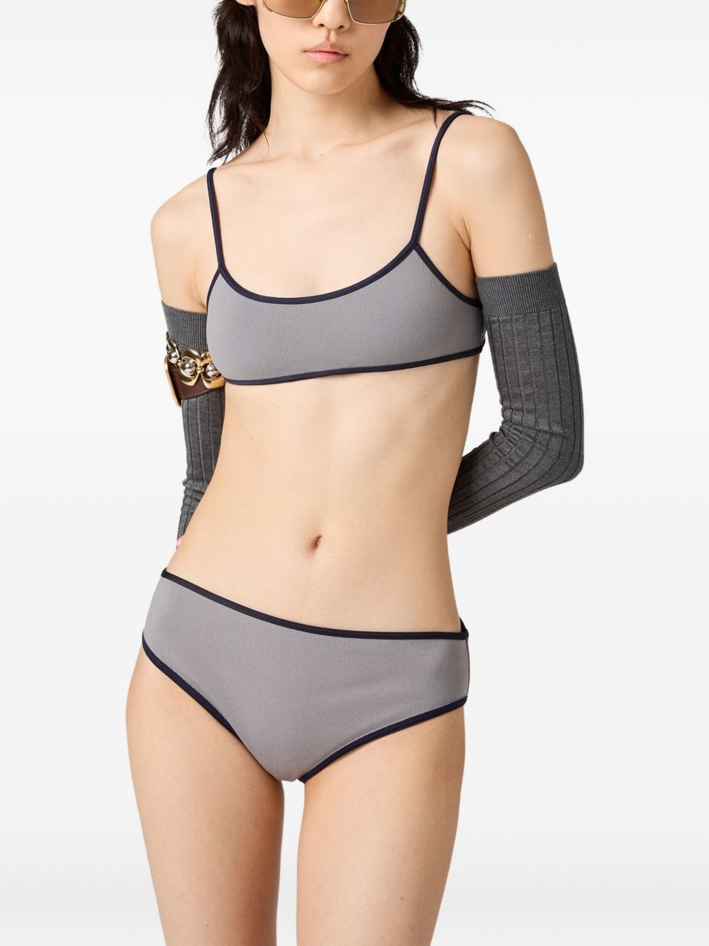 two-tone bikini bottoms - 2