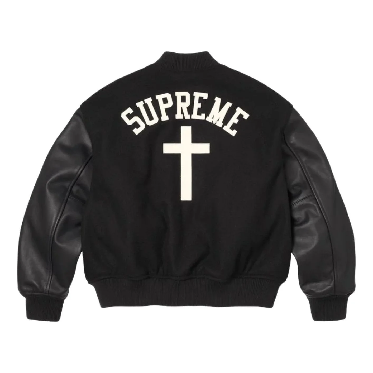 Supreme SS26 Cross Varsity Jacket 'Black' SUP-SS26-155-BLK - 1