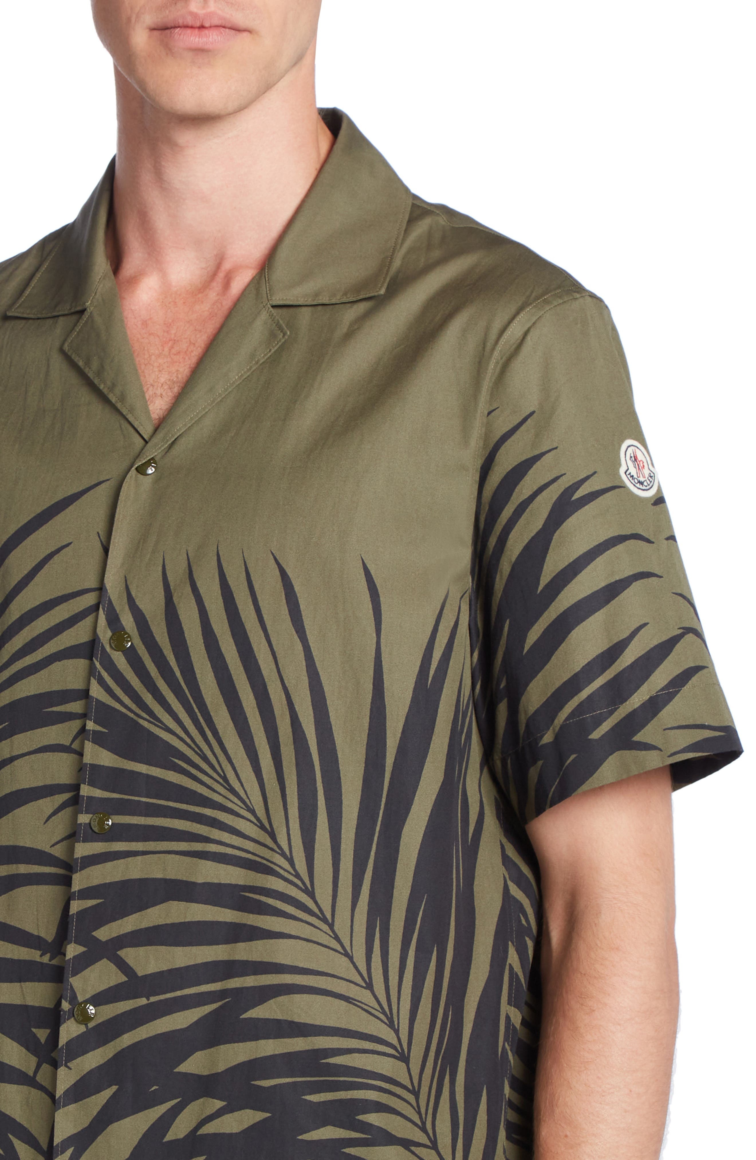 Fern Print Cotton Poplin Camp Shirt - 5