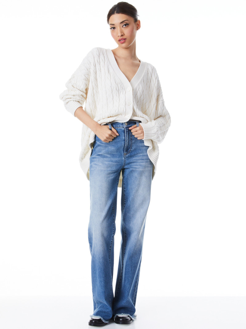 Alice + Olivia BRADFORD CABLE KNIT GRANDPA CRDIGAN outlook