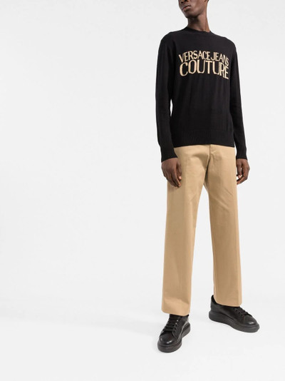 VERSACE JEANS COUTURE crew neck knitted logo sweater outlook