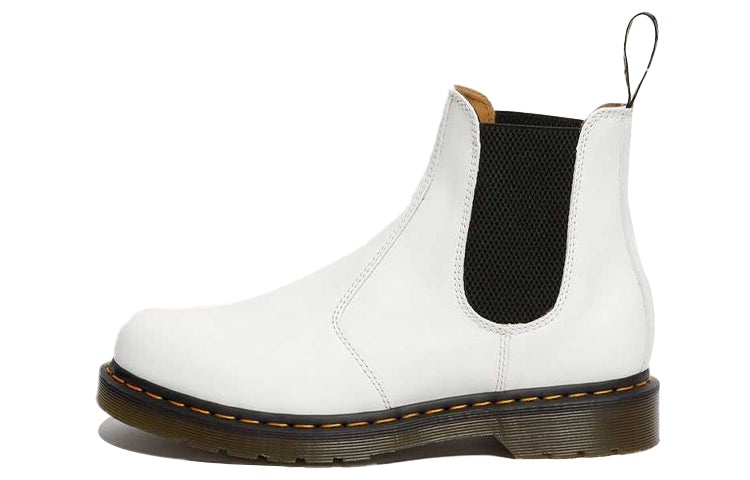 Dr. Martens 2976 Yellow Stitch Smooth Leather Chelsea Boots 'White' 26228100 - 2