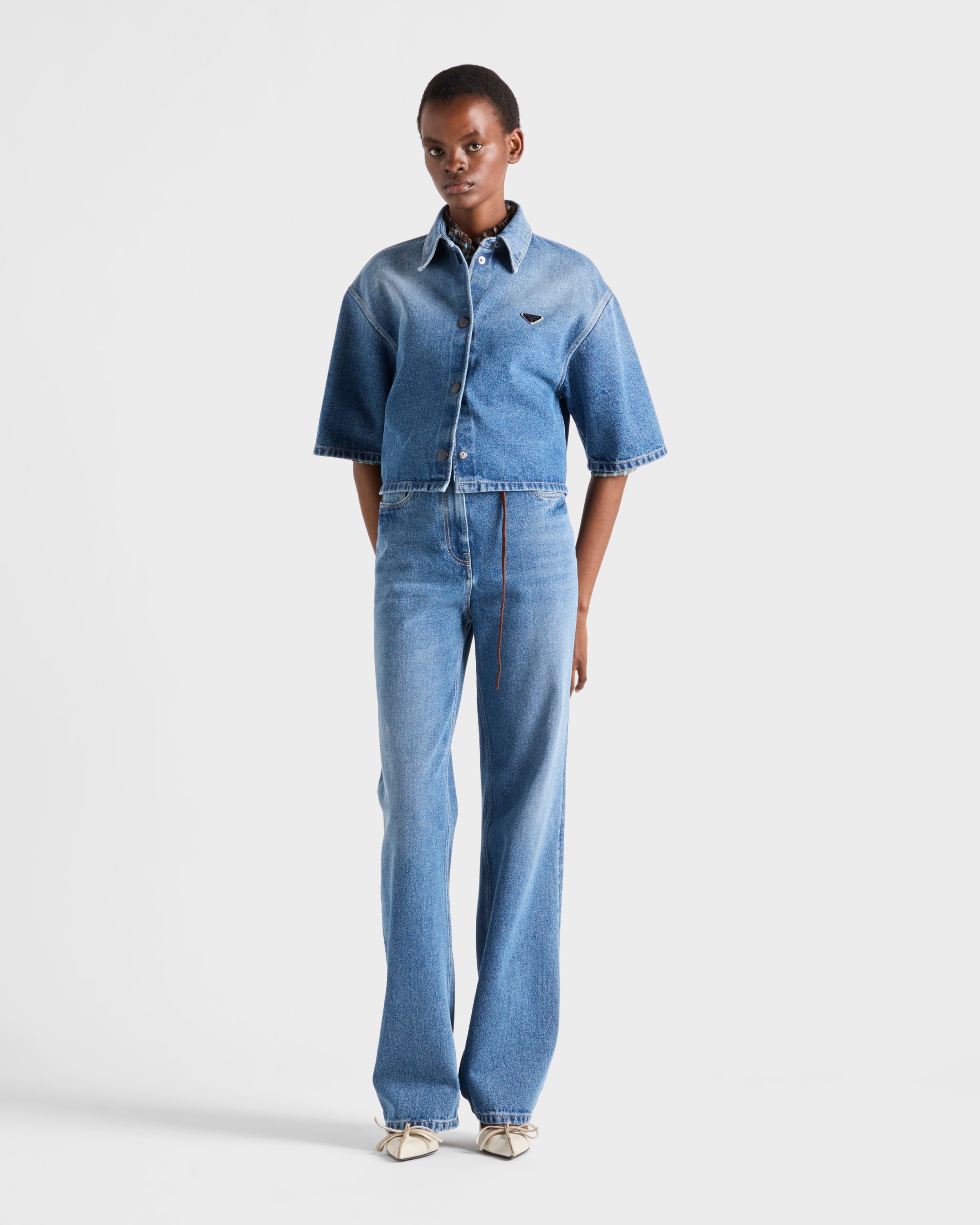 Cropped denim shirt - 2